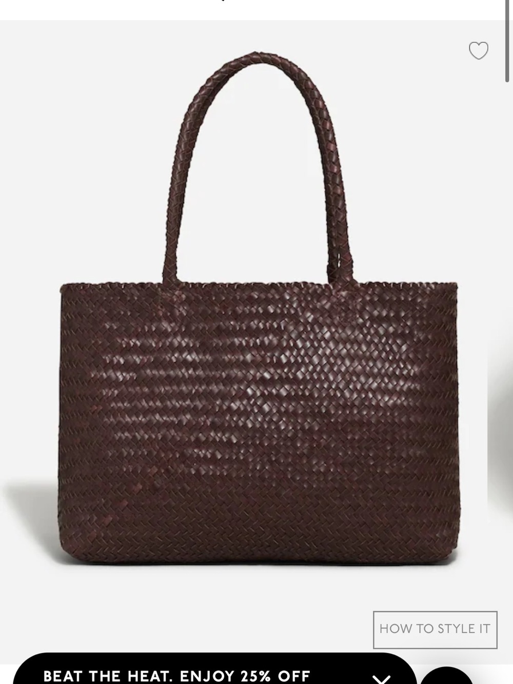 Woven Leather Tote Bag - Dark Brown Coffee Bean Madewell